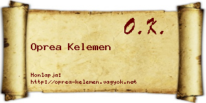 Oprea Kelemen névjegykártya